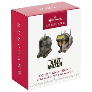 New! Star Wars The Bad Batch Hallmark Keepsake Ornaments Echo & Tech Helmets